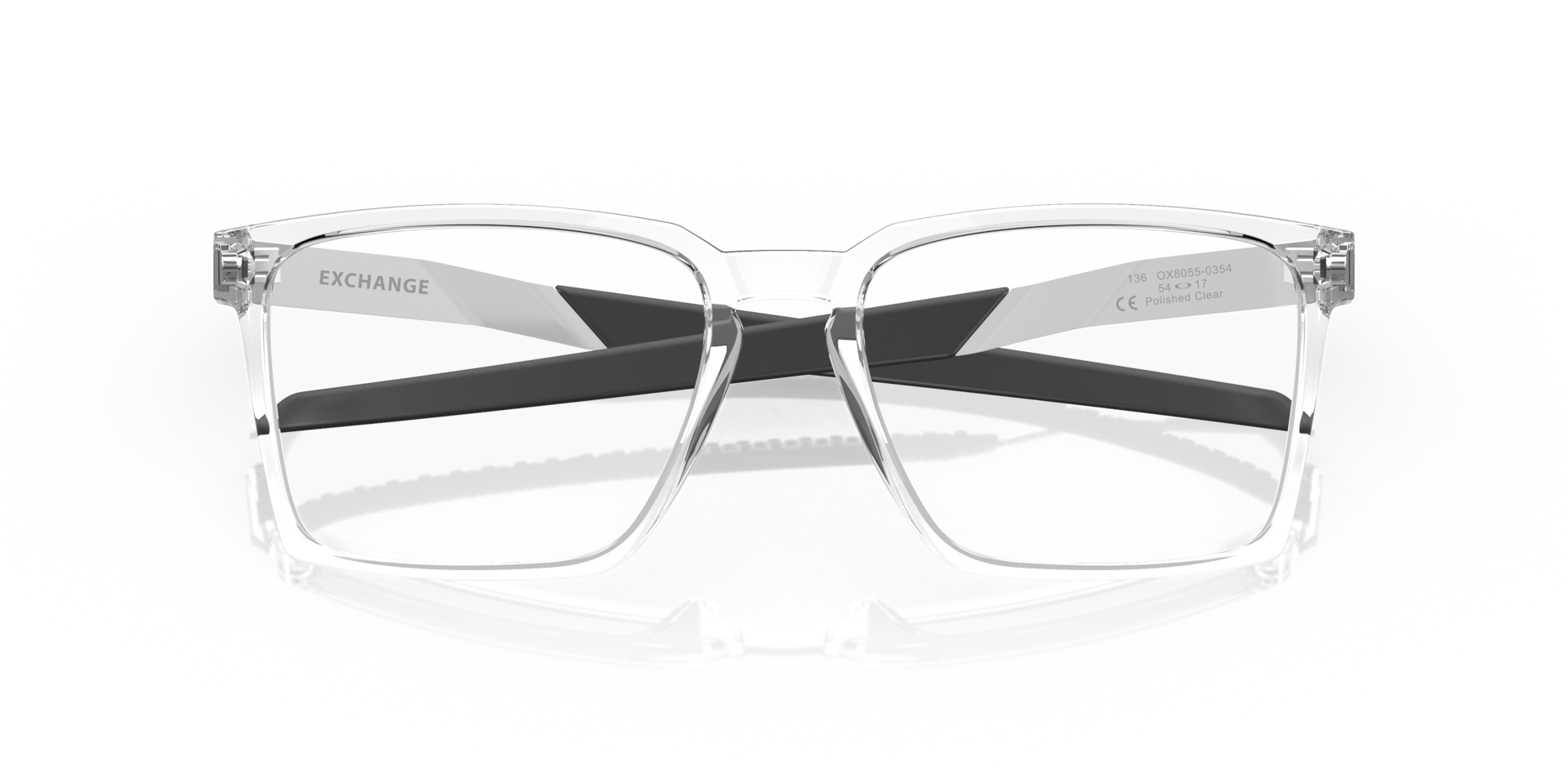 Oakley OX8055 Exchange Rectangle Eyeglasses - Polished Clear