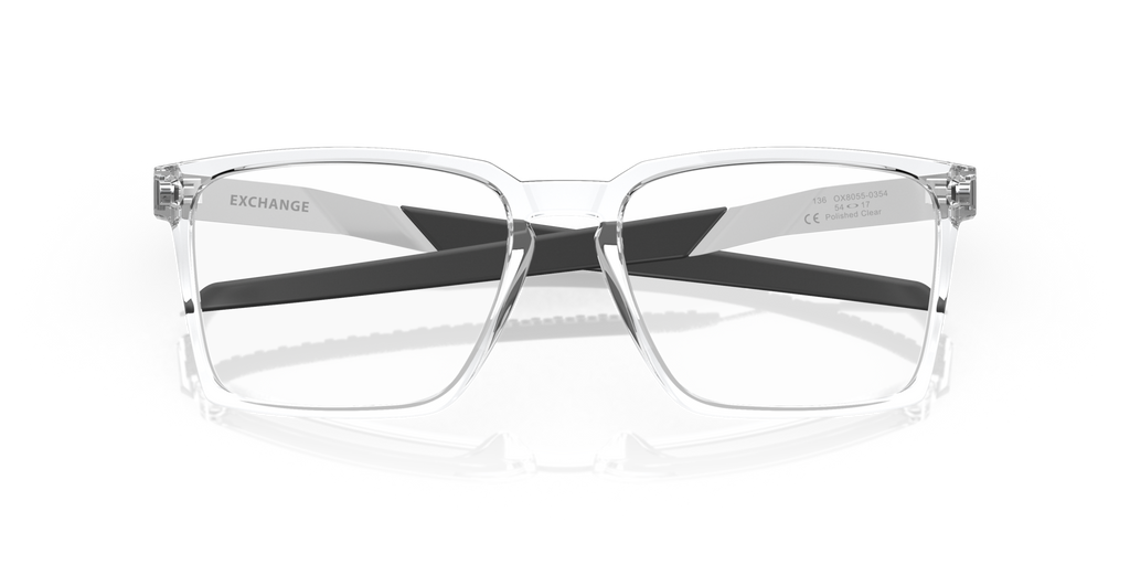 Oakley OX8055 Exchange Rectangle Eyeglasses - Polished Clear