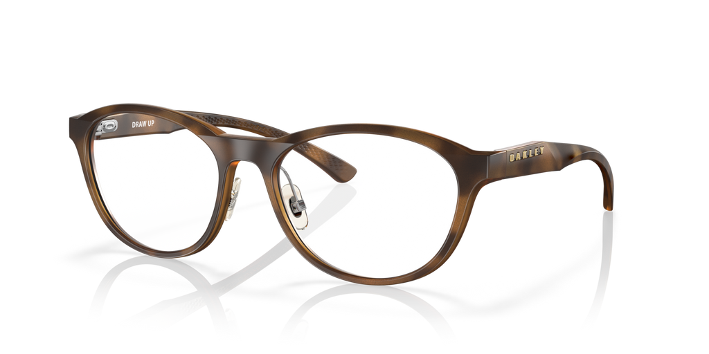 Oakley OX8057 Draw Up Round Eyeglasses - Satin Brown Tortoise