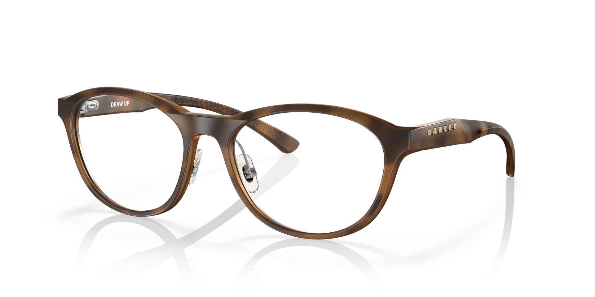 Oakley OX8057 Draw Up Round Eyeglasses - Satin Brown Tortoise