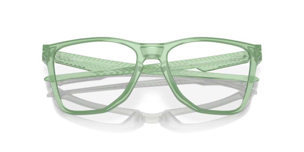 Oakley OX8058 The Cut Square Eyeglasses - Polished Trans Jade
