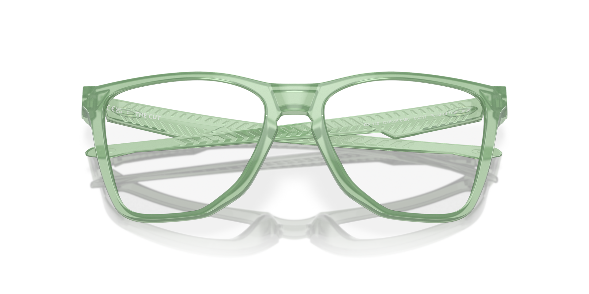 Oakley OX8058 The Cut Square Eyeglasses - Polished Trans Stonewash