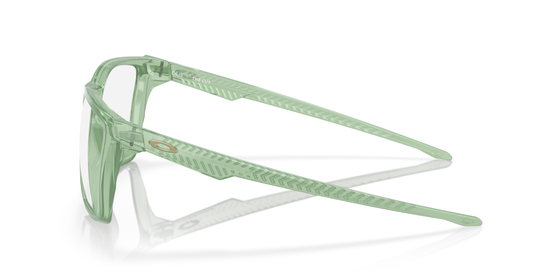 Oakley OX8058 The Cut Square Eyeglasses - Polished Trans Jade