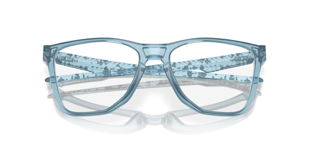 Oakley OX8058 The Cut Square Eyeglasses - Polished Trans Jade