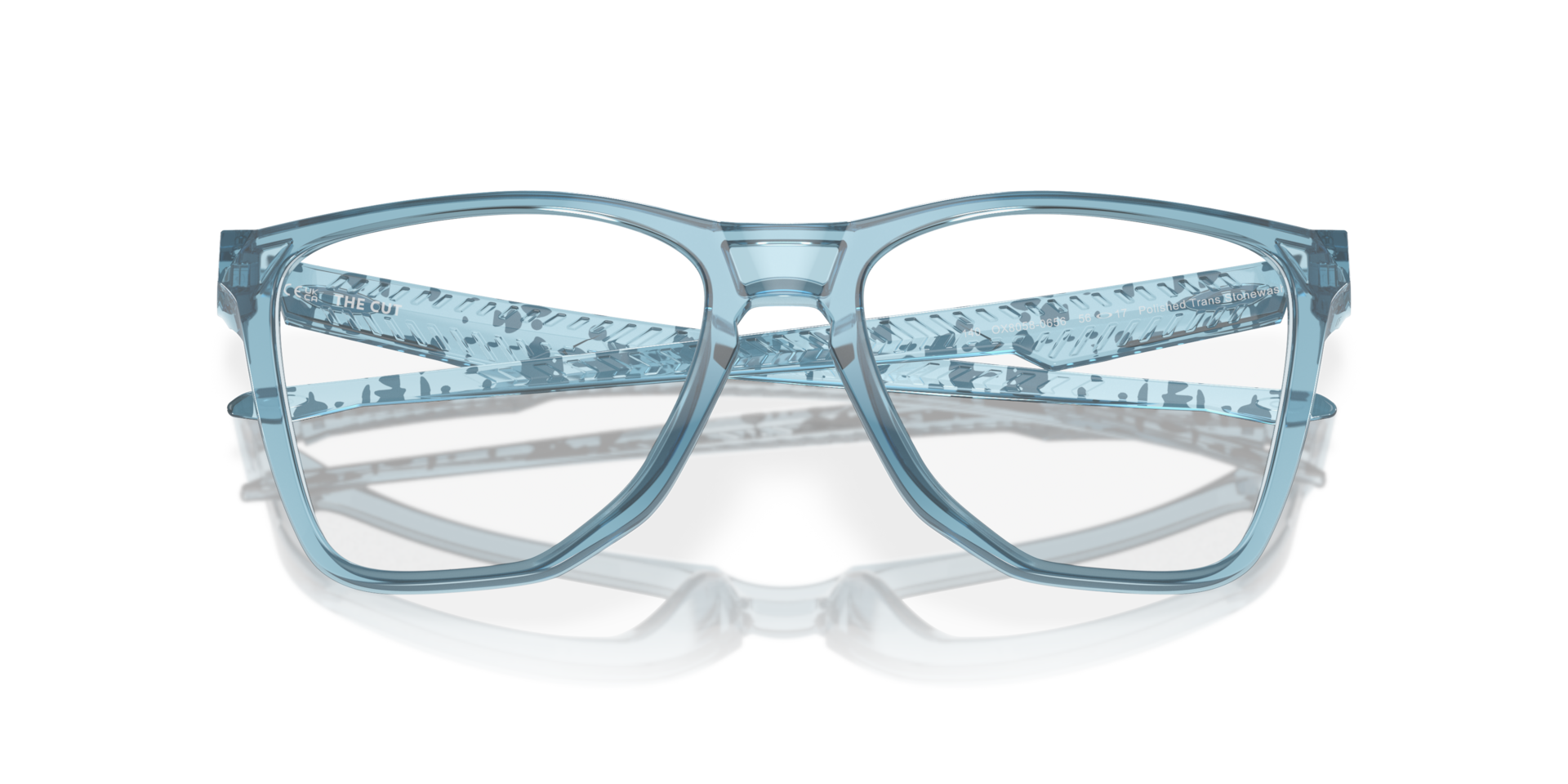 Oakley OX8058 The Cut Square Eyeglasses - Polished Trans Jade