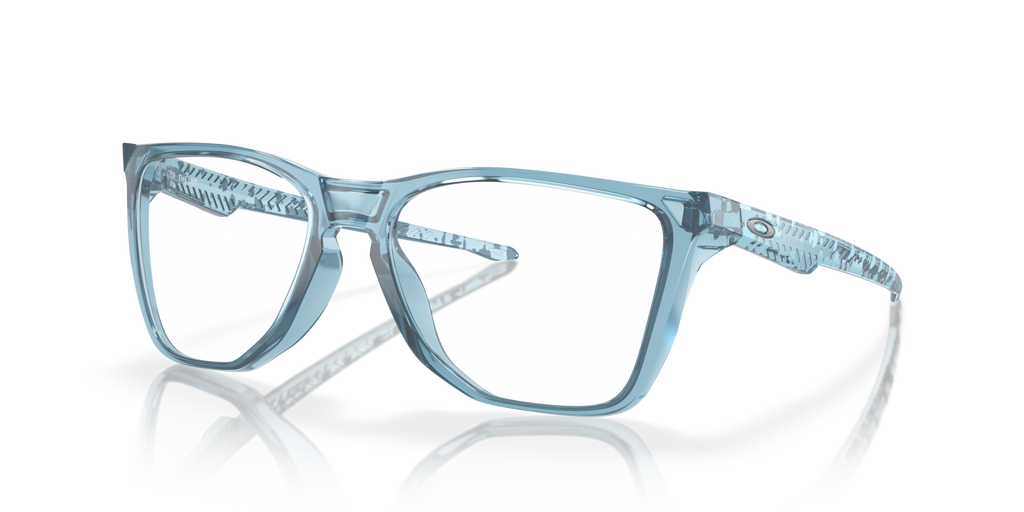 Oakley OX8058 The Cut Square Eyeglasses - Polished Trans Stonewash