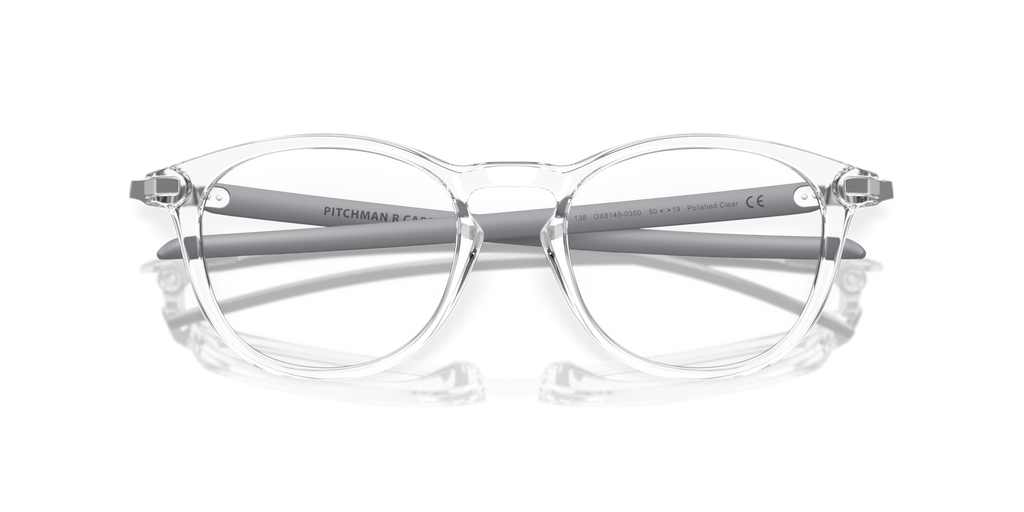 Oakley OX8149 Pitchman R Carbon Round Eyeglasses - Polished Clear