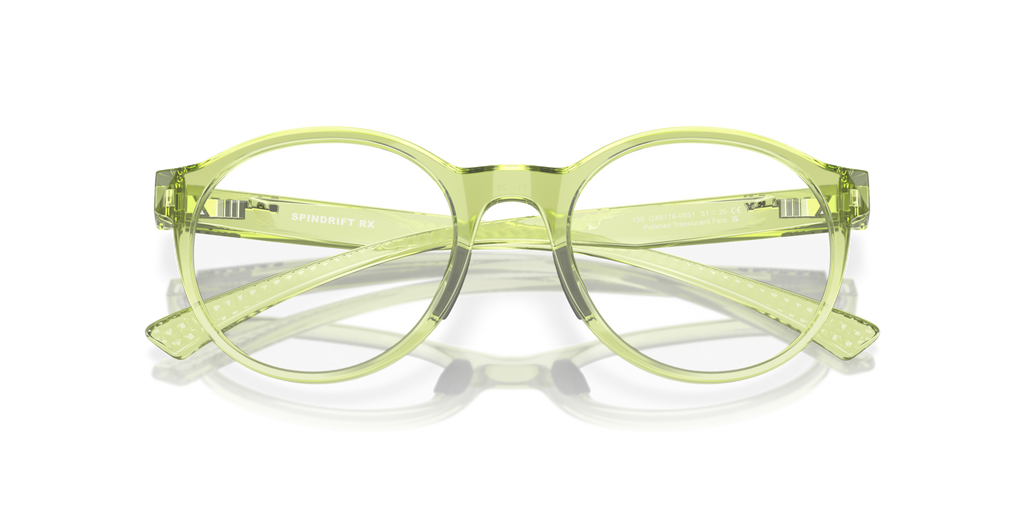 Oakley OX8176 Spindrift Coalesce Collection Round Eyeglasses - Polished Translucent Fern
