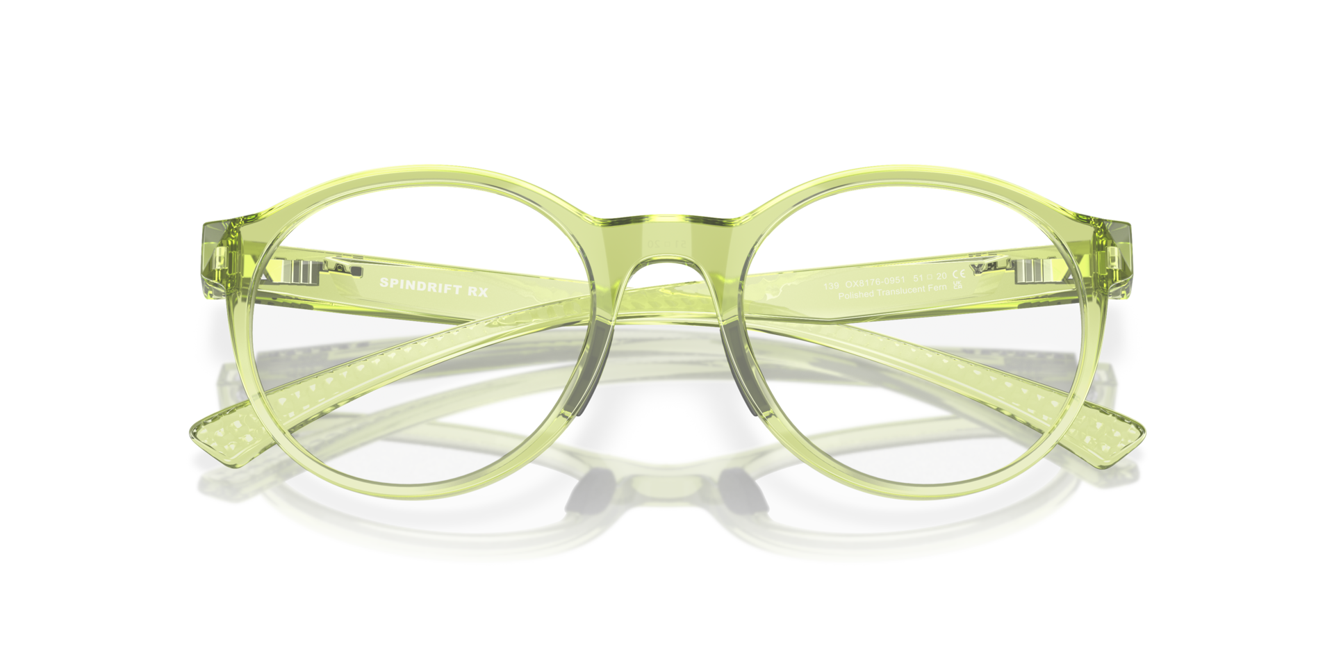 Oakley OX8176 Spindrift Coalesce Collection Round Eyeglasses - Polished Translucent Fern