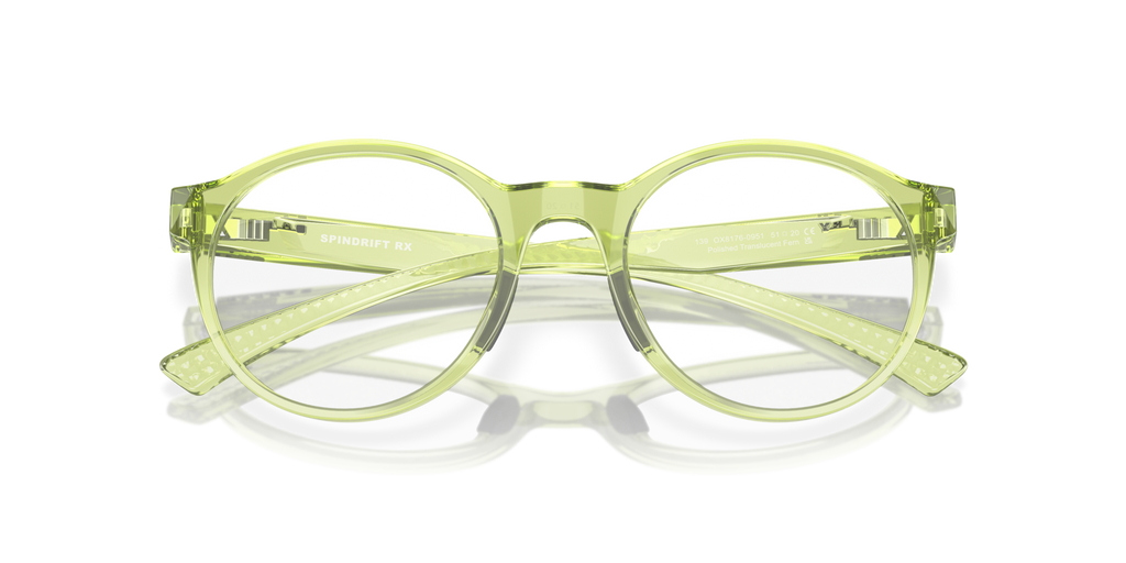 Oakley OX8176 Spindrift Coalesce Collection Round Eyeglasses - Polished Translucent Fern