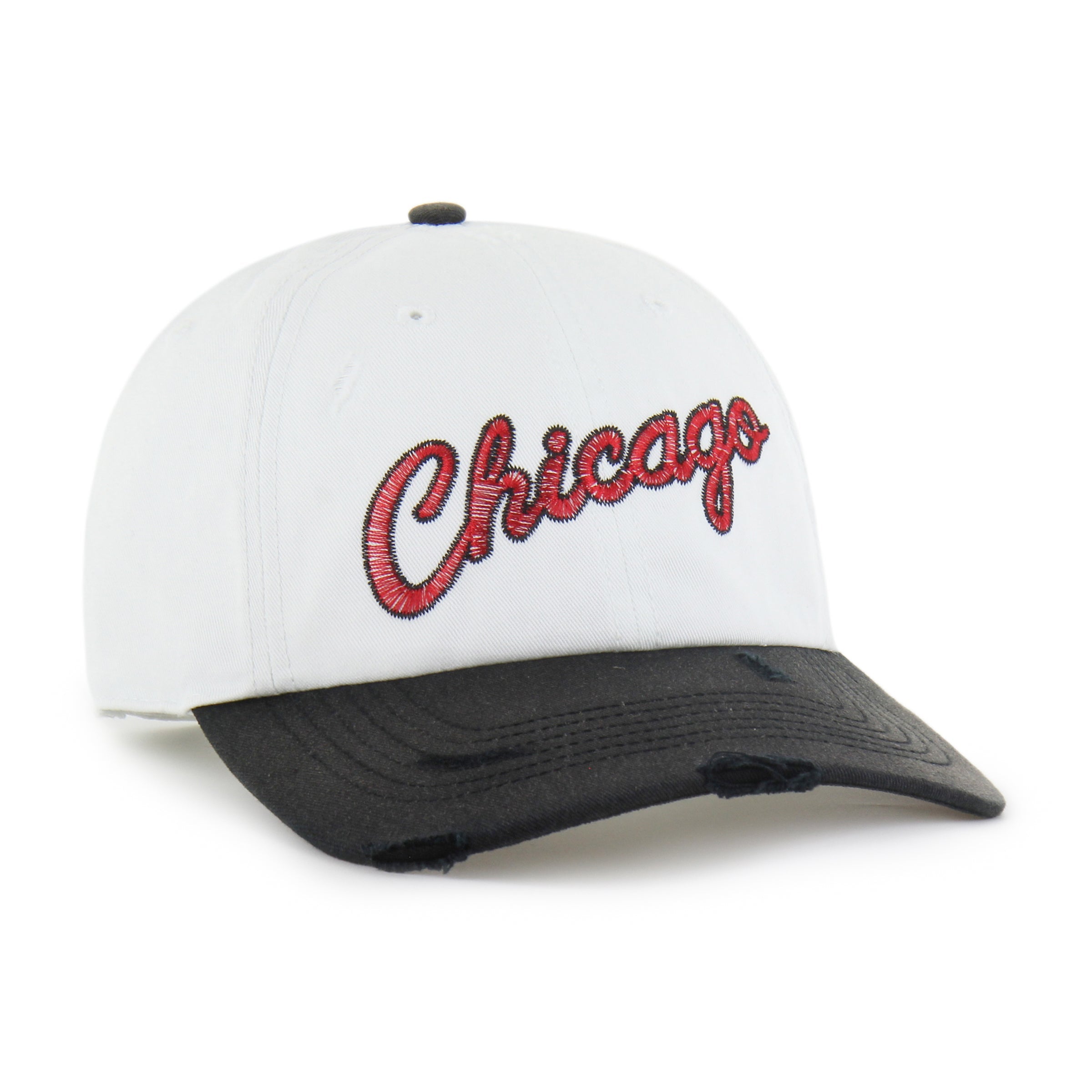 CHICAGO BULLS HARDWOOD CLASSICS WORN SCRIPT '47 CLEAN UP MF MID FIT