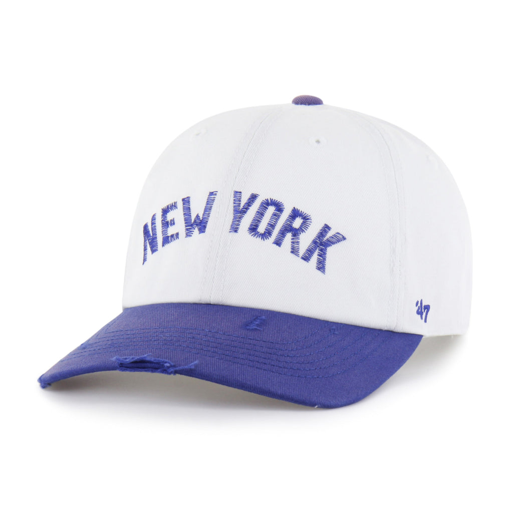 NEW YORK KNICKS HARDWOOD CLASSICS WORN SCRIPT '47 CLEAN UP MF MID FIT